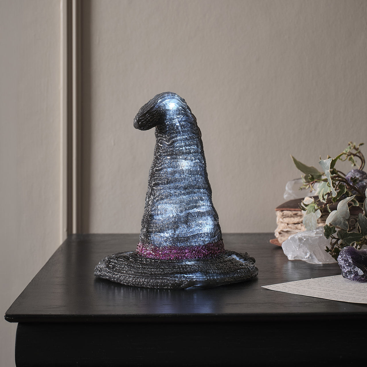 Chapeau de Sorcière 3D en Acrylique à LED Blancs
