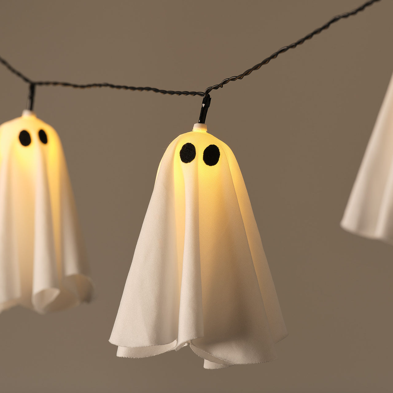 Guirlande Lumineuse à 10 Fantômes d'Halloween à LED Blancs