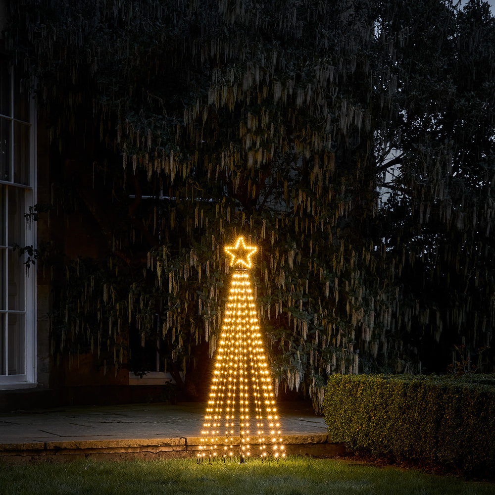 Sapin de Noël Cône Lumineux d’Extérieur de 1,5 m à 421 LED Blanc Chaud