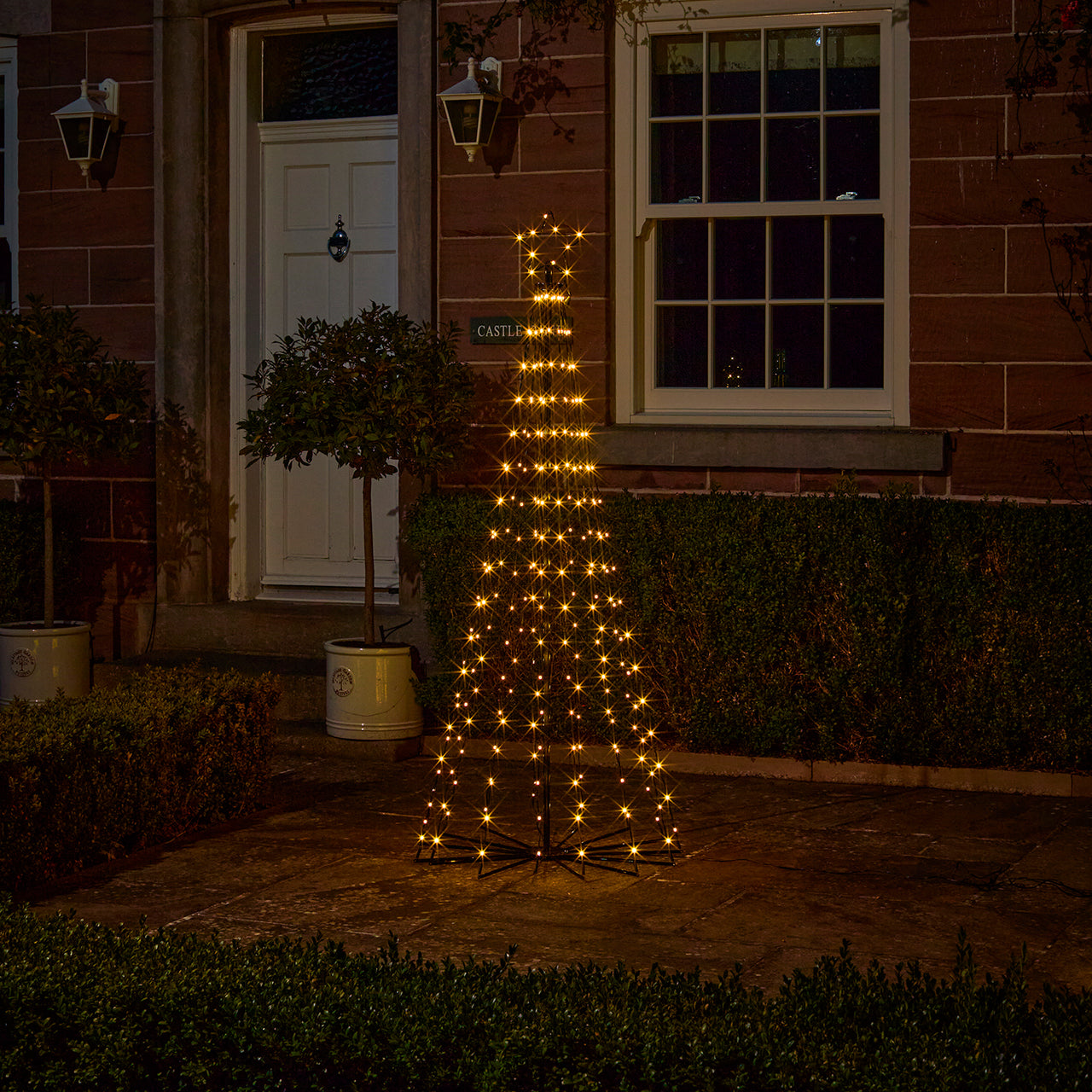 Sapin de Noël Cône Lumineux d’Extérieur de 1,8 m à Fonction Changement de Couleur