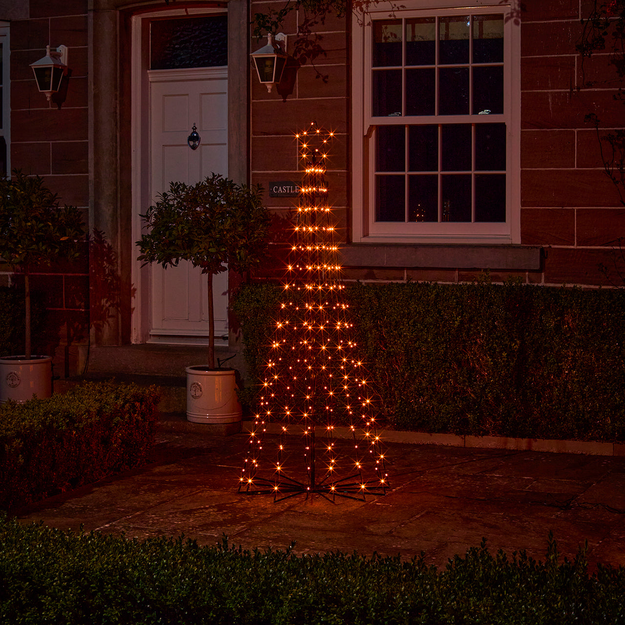 Sapin de Noël Cône Lumineux d’Extérieur de 1,8 m à Fonction Changement de Couleur