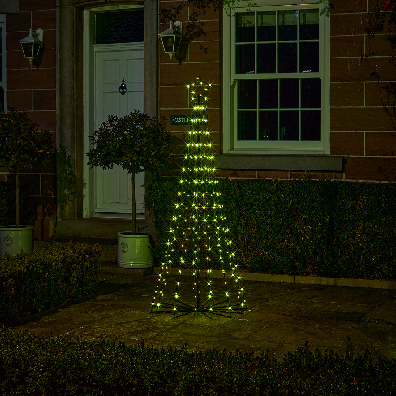 Sapin de Noël Cône Lumineux d’Extérieur de 1,8 m à Fonction Changement de Couleur