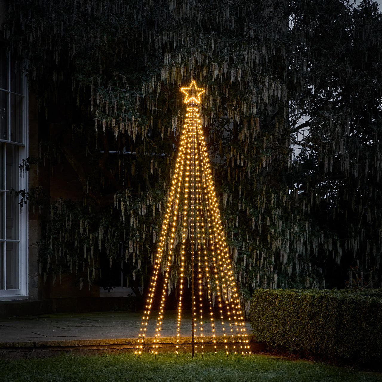 Lot de 3 Sapins de Noël Cônes Lumineux d’Extérieur à LED Blanc Chaud