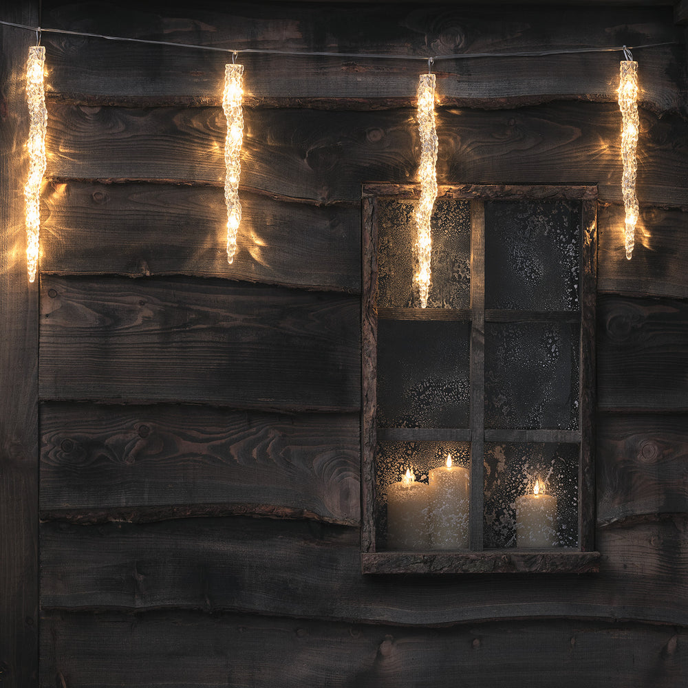 Guirlande Lumineuse à 10 Stalactites Scintillantes en Acrylique