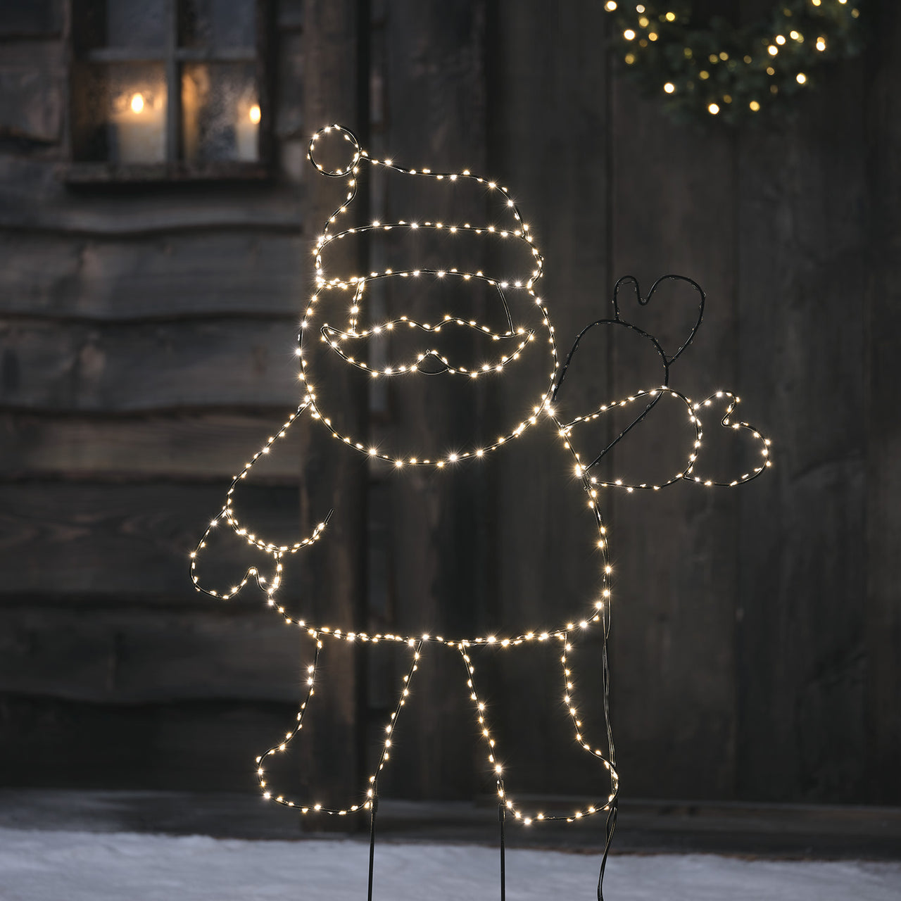 Balise Silhouette Lumineuse du Père Noël, Décoration d’Extérieur