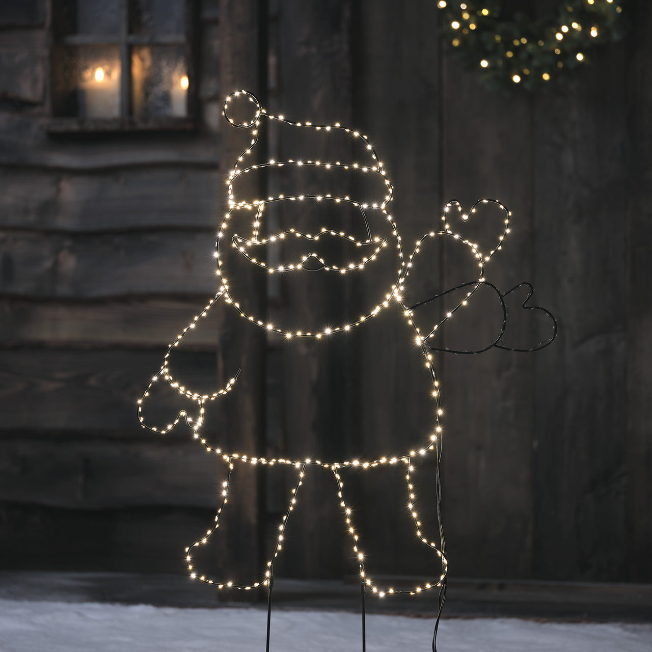 Balise Silhouette Lumineuse du Père Noël, Décoration d’Extérieur
