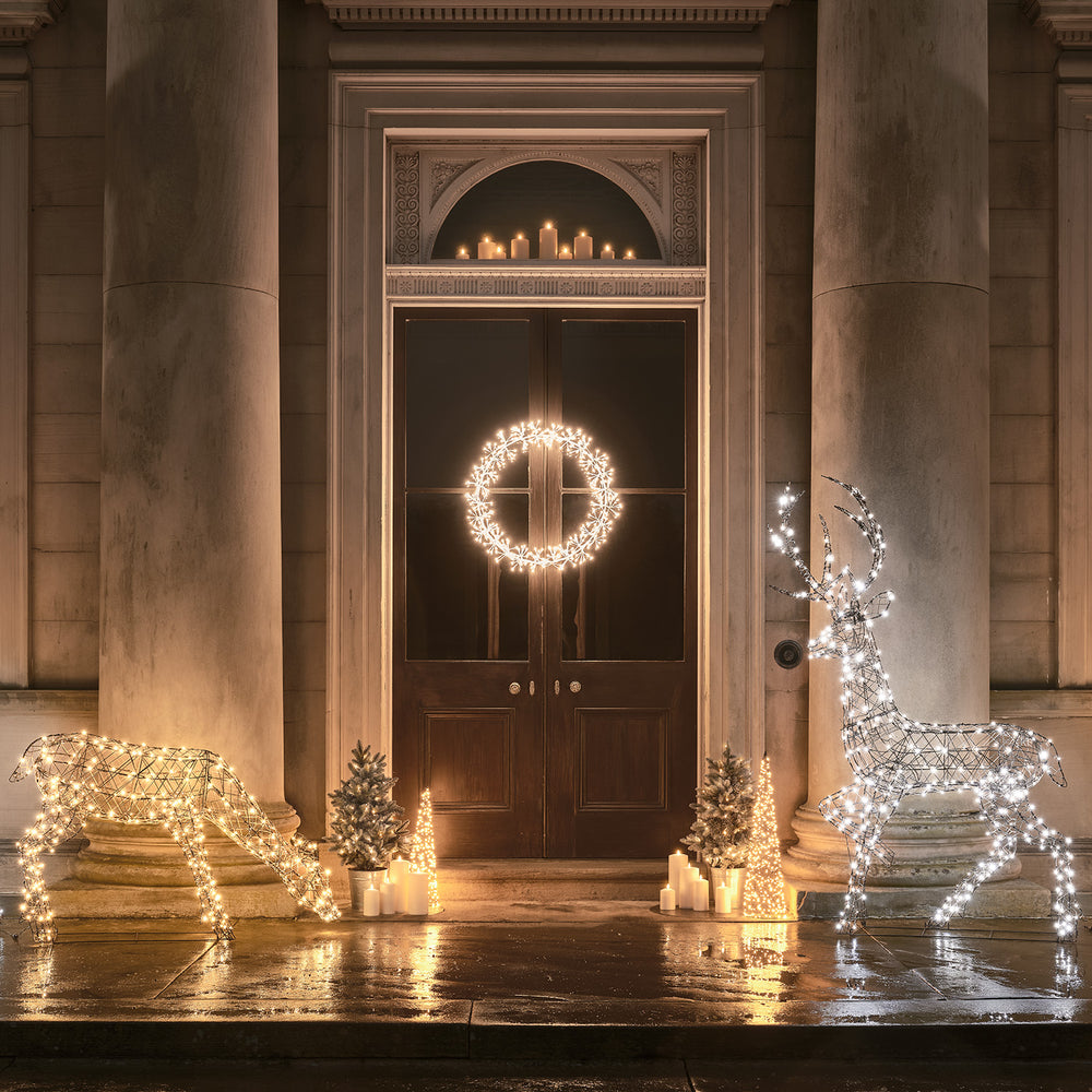 Grande Couronne Lumineuse Blanche de 78 cm