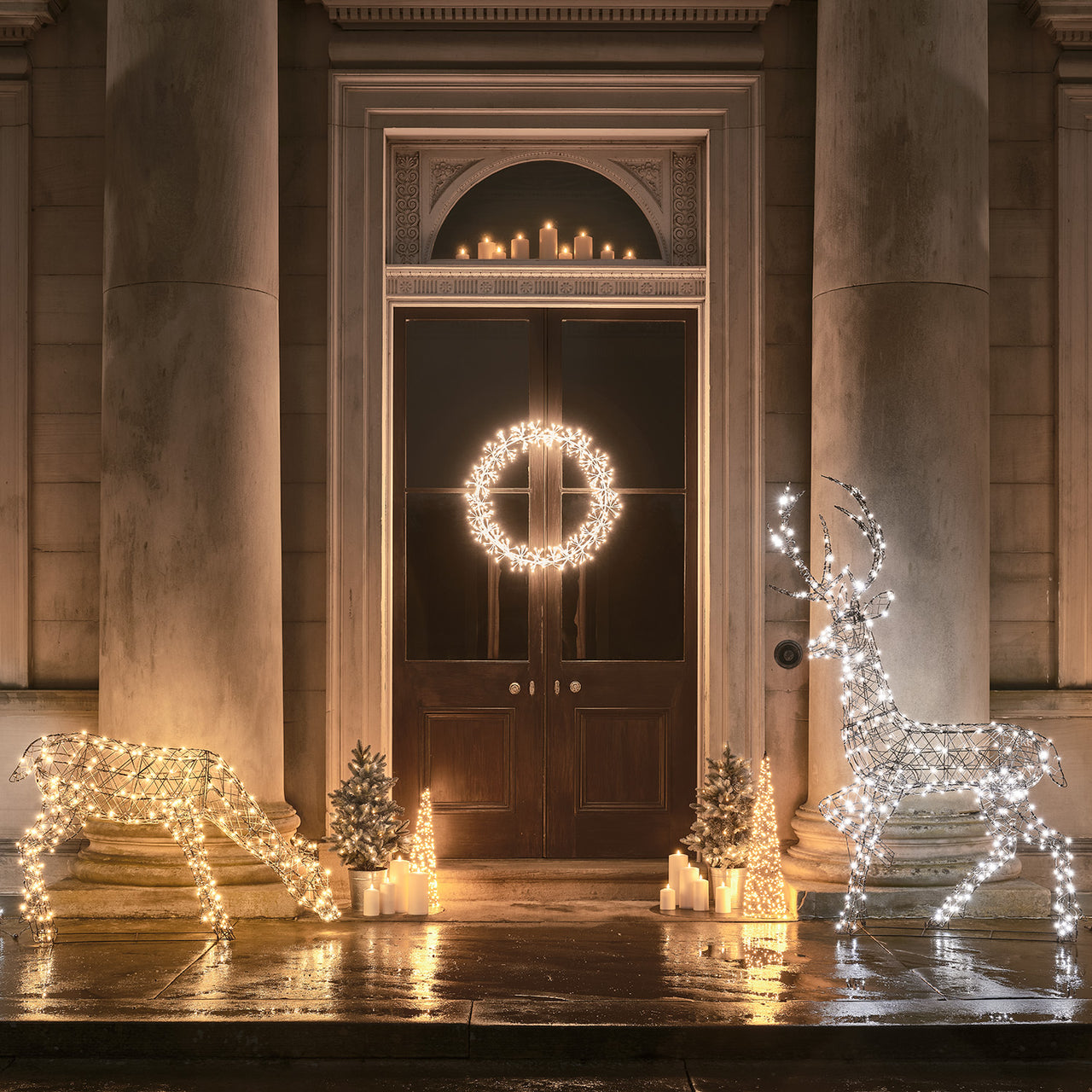 Grande Couronne Lumineuse Blanche de 78 cm