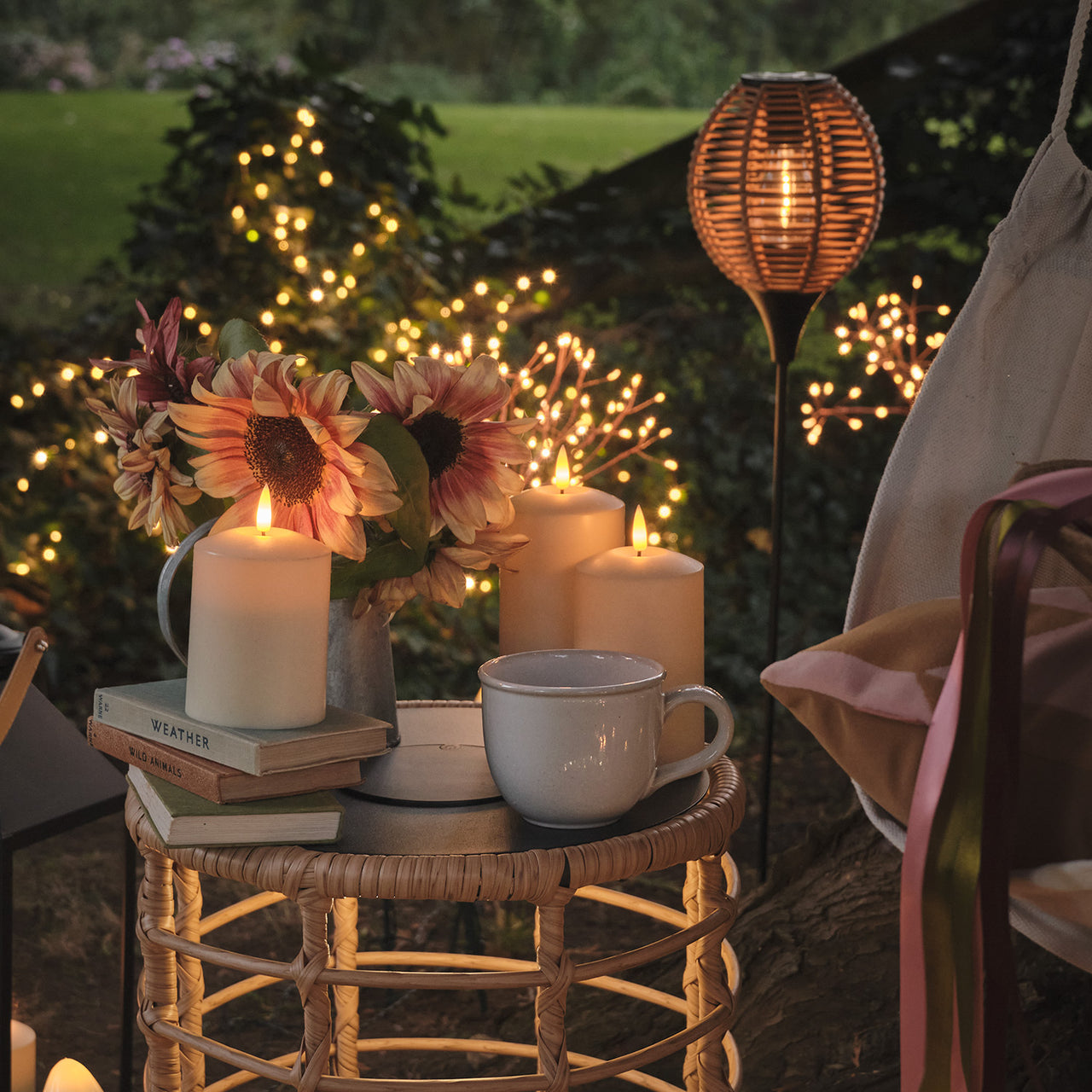 Balise Solaire Effet Rotin Tressé