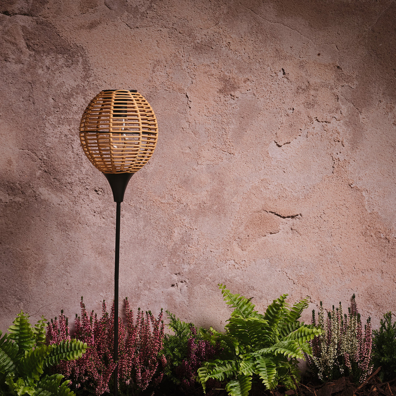 Balise Solaire Effet Rotin Tressé