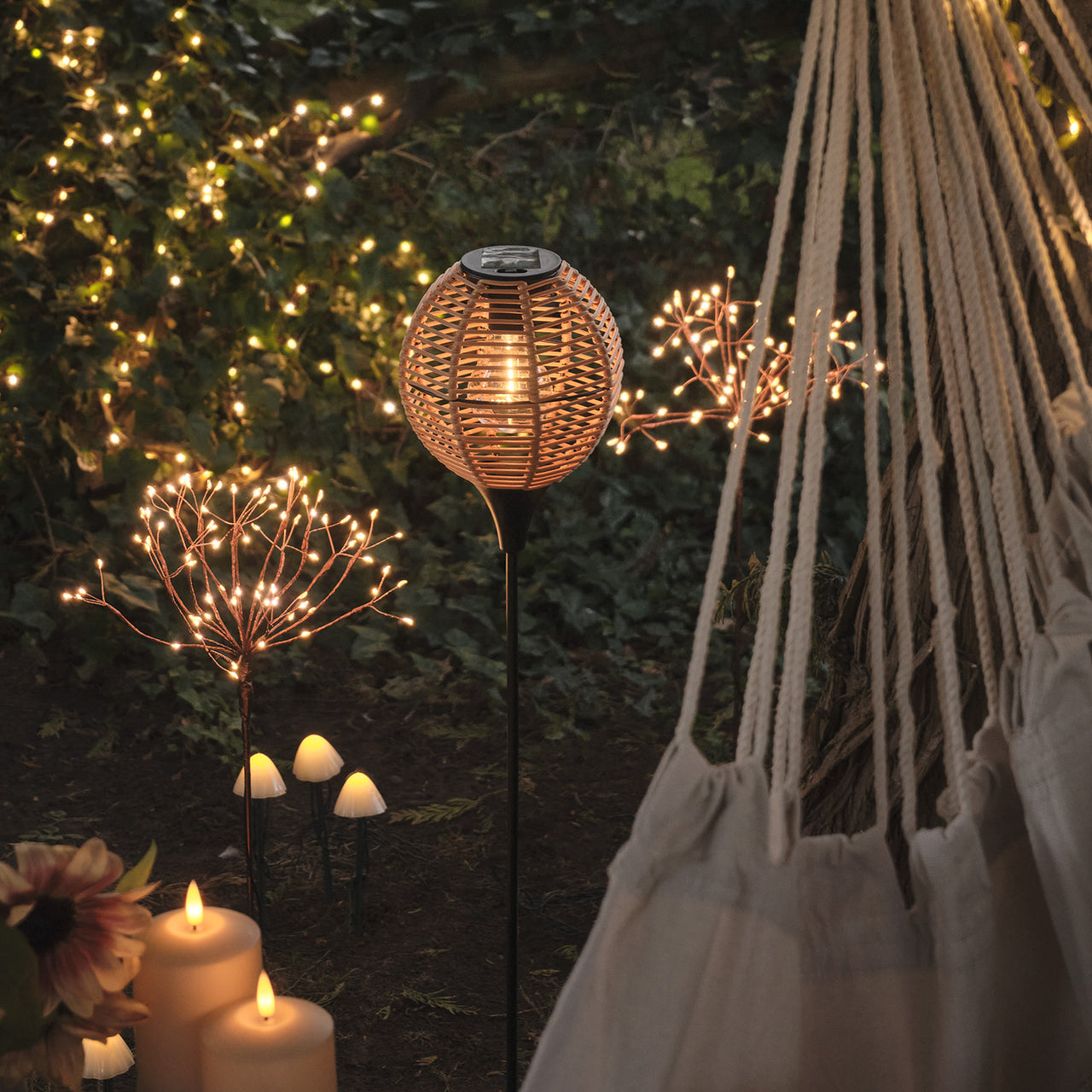 Balise Solaire Effet Rotin Tressé