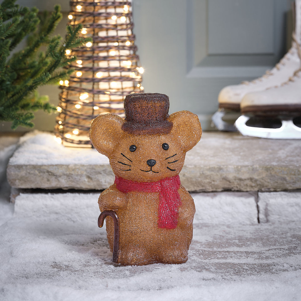 Merlin la Souris de Noël Lumineuse de 25 cm en Acrylique à LED
