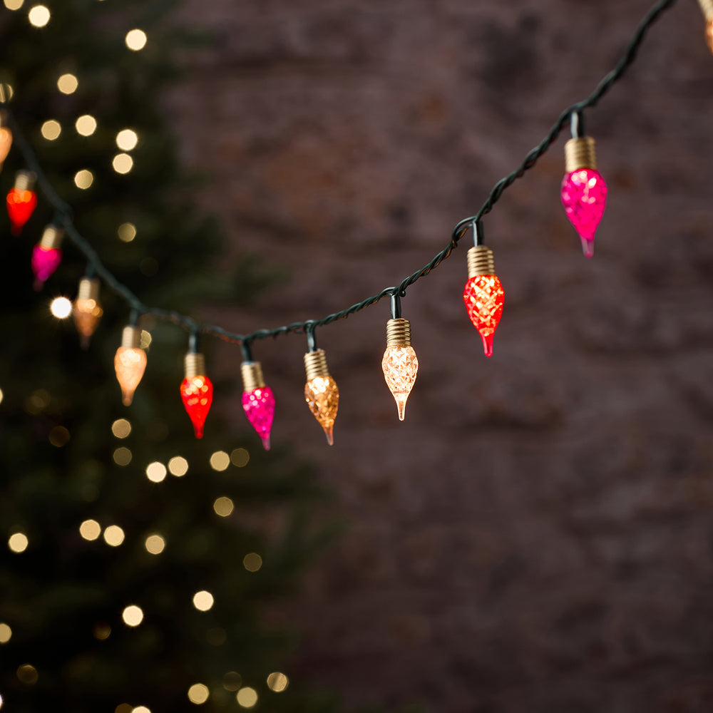Guirlande Lumineuse Vintage Multicolore de 17,9 m à LED 8 Fonctions