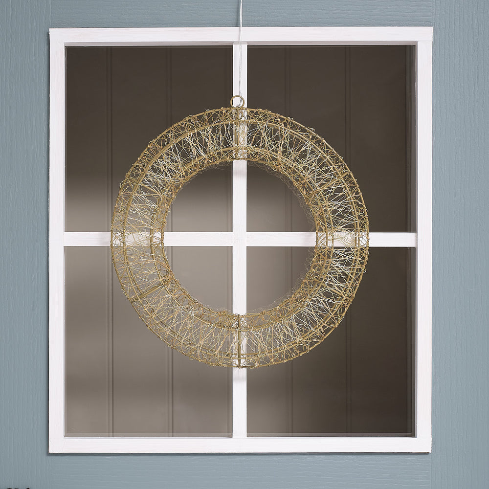 Couronne Lumineuse en Métal à Micro LED de 38 cm pour Extérieur avec Effet Scintillant
