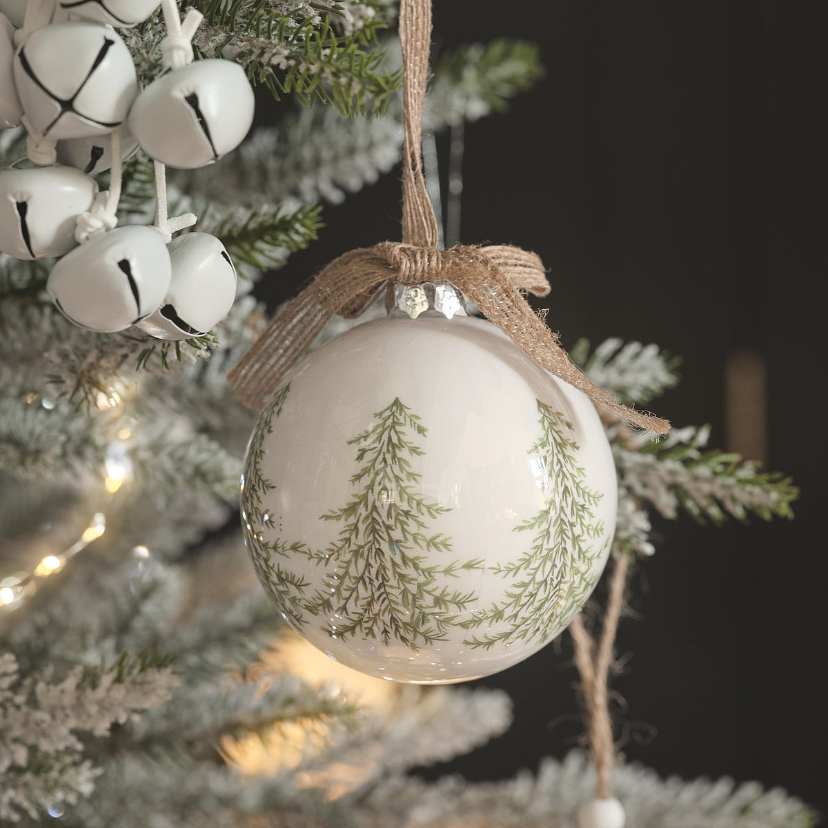 Lot de 2 Boules de Noël Vert et Blanc