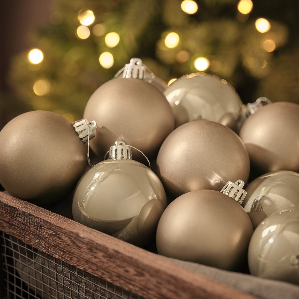 Lot de 12 Boules de Noël Bronze de 6 cm