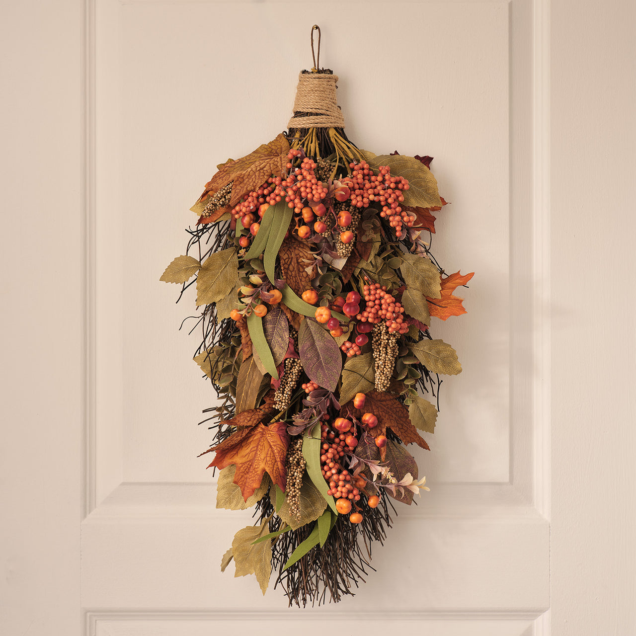 Bouquet Mural d’Automne Pré-éclairé aux Feuilles d’Érable