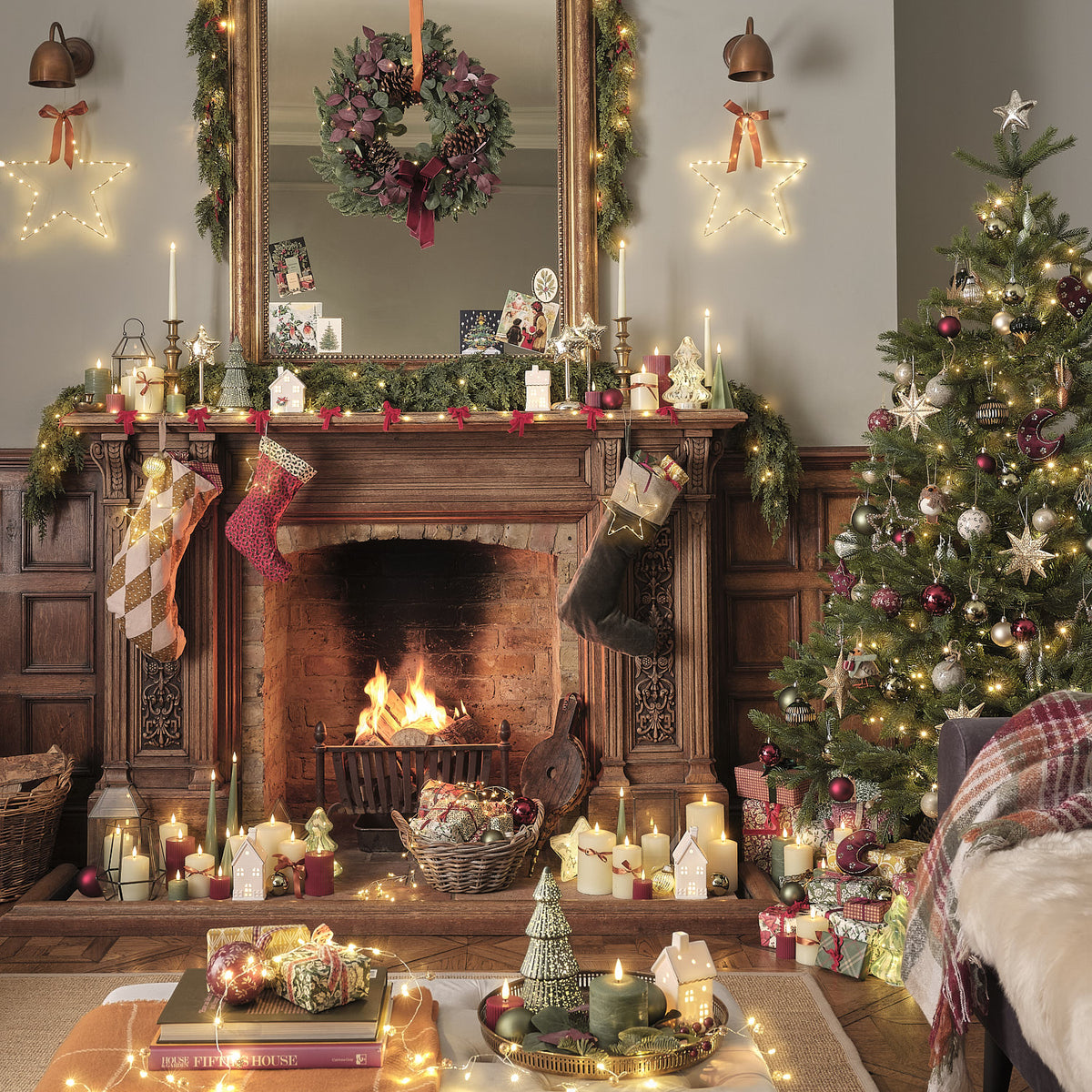 Guirlande Décorative Pré-éclairée Conifère de Noël Grand Format