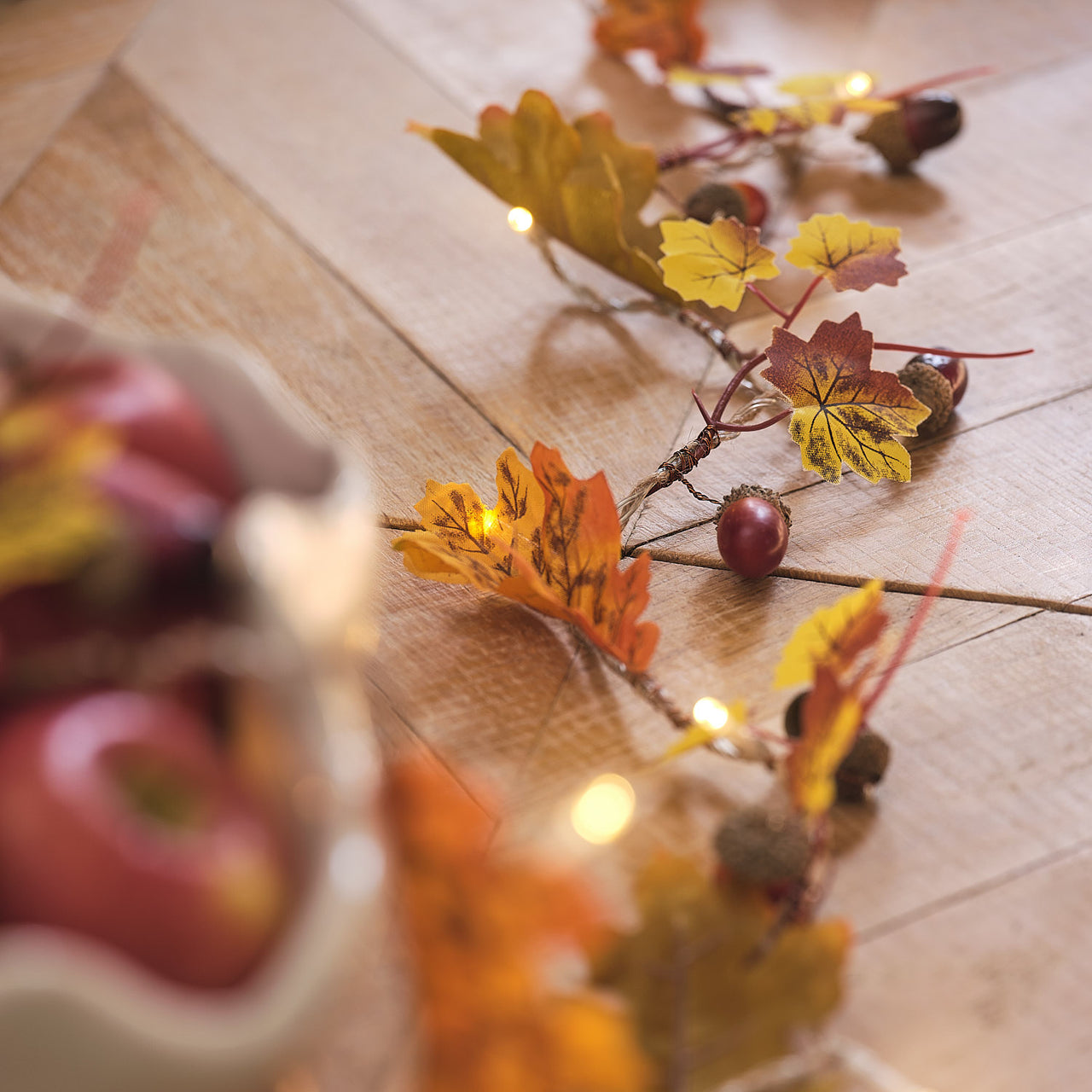 Guirlande d’Automne Pré-éclairée Feuilles et Glands de 1,8 m