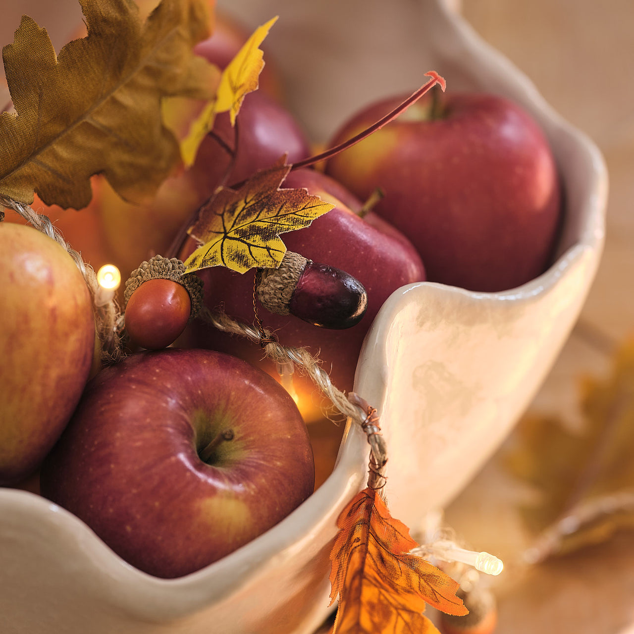 Guirlande d’Automne Pré-éclairée Feuilles et Glands de 1,8 m
