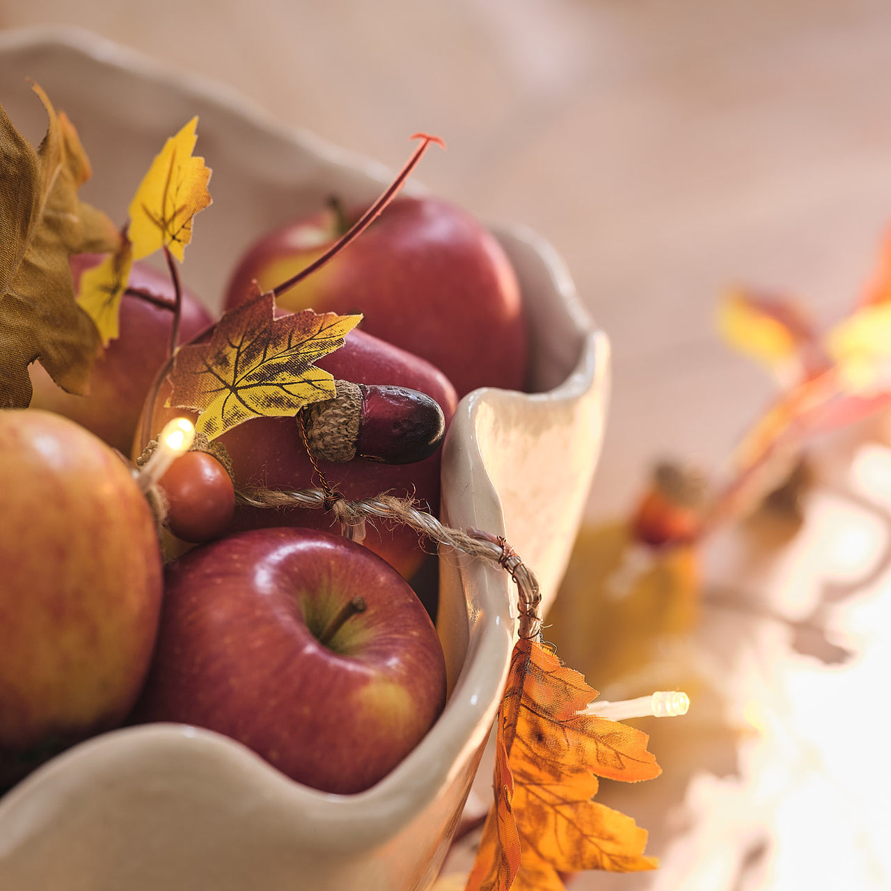 Guirlande d’Automne Pré-éclairée Feuilles et Glands de 1,8 m