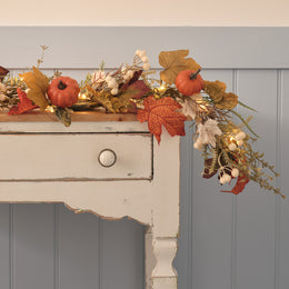 Guirlande d’Automne Pré-éclairée Jardin de Citrouilles de 1,5 m