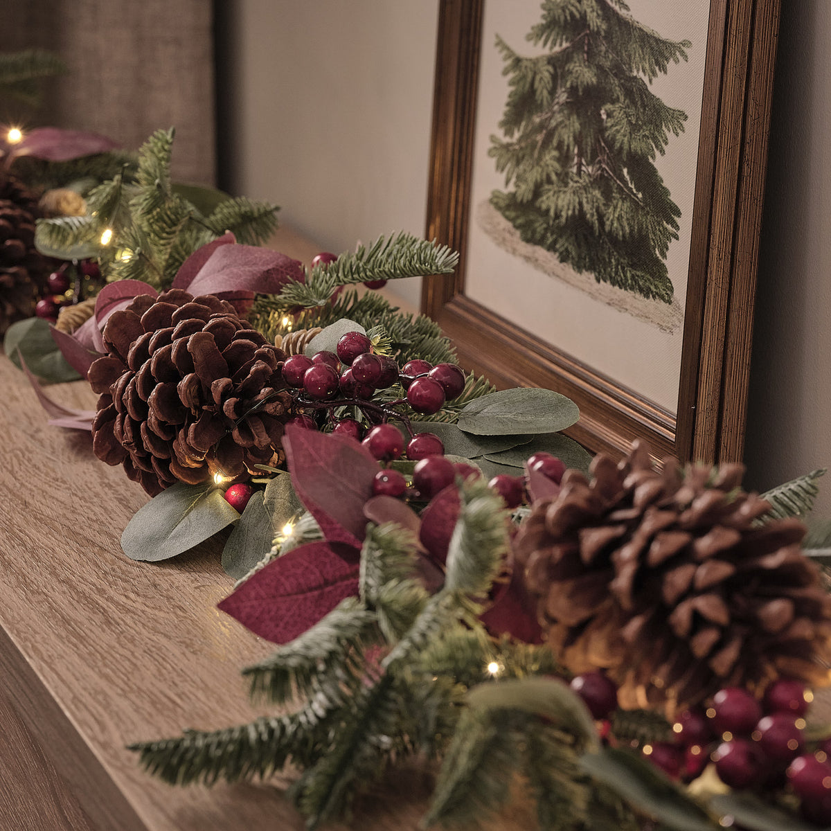Guirlande de Noël Pré-éclairée Esprit de Noël de 1,5 m