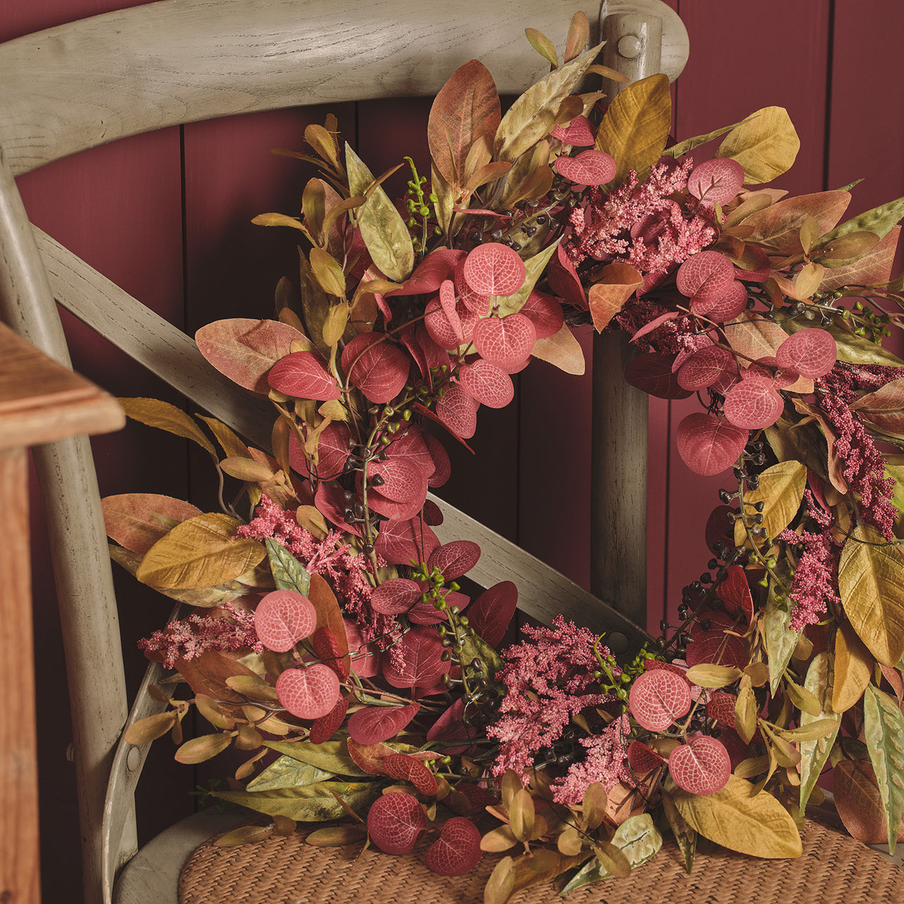 Couronne Automne-Hiver Pré-éclairée de 50 cm