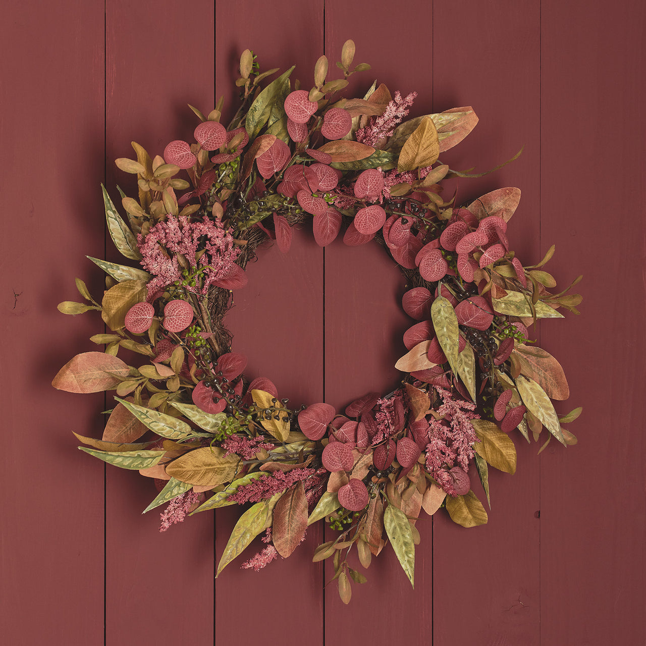 Couronne Automne-Hiver Pré-éclairée de 50 cm