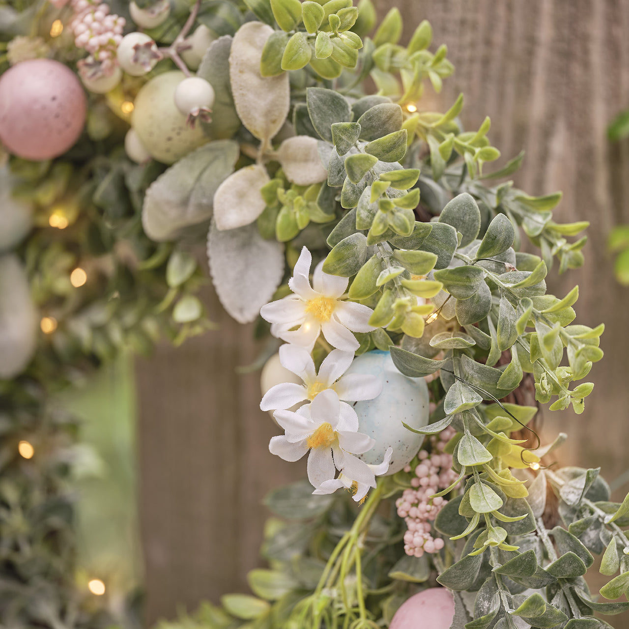 Couronne Pré-Éclairée Œufs de Pâques de 50 cm