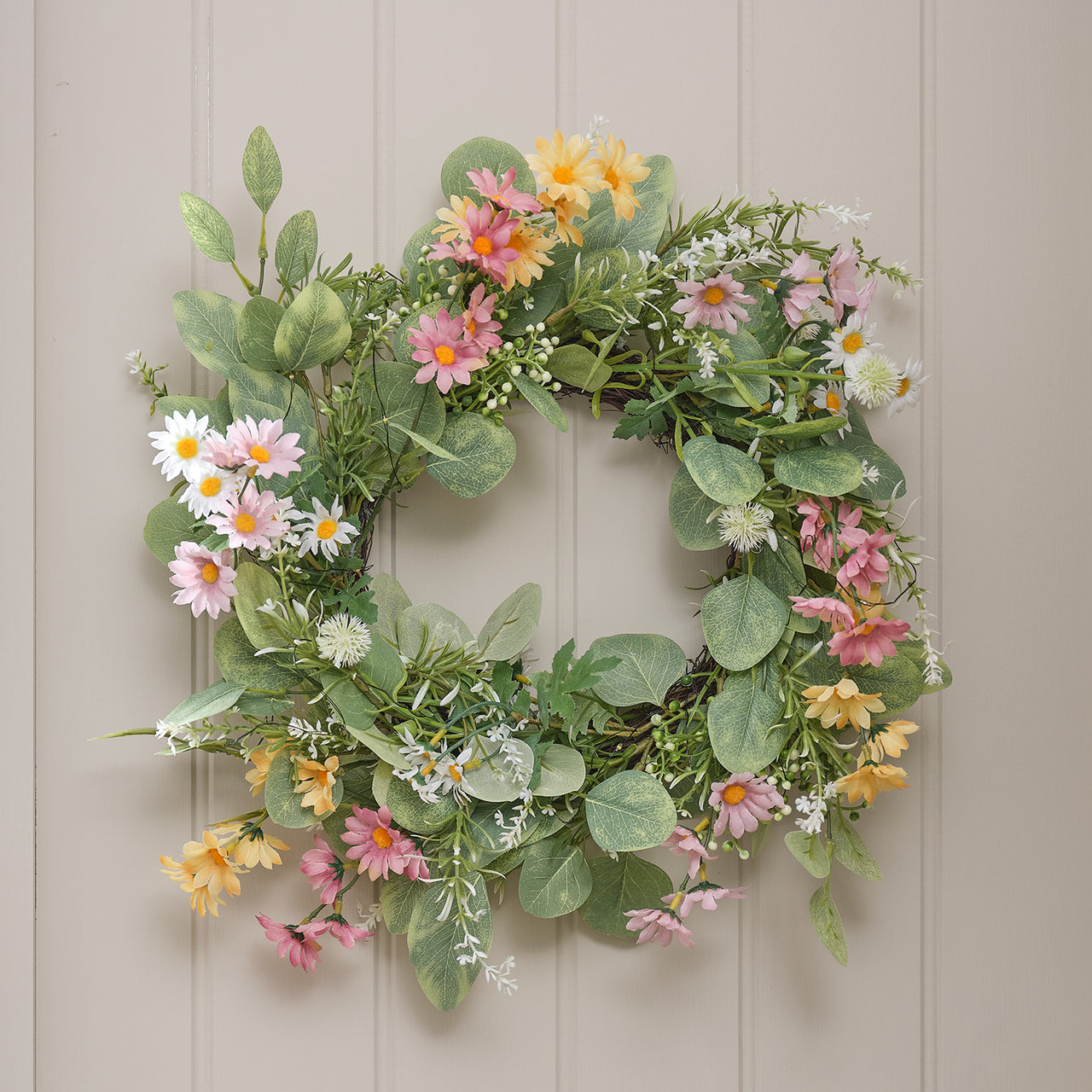 Couronne Pré-éclairée de Marguerites Champêtres