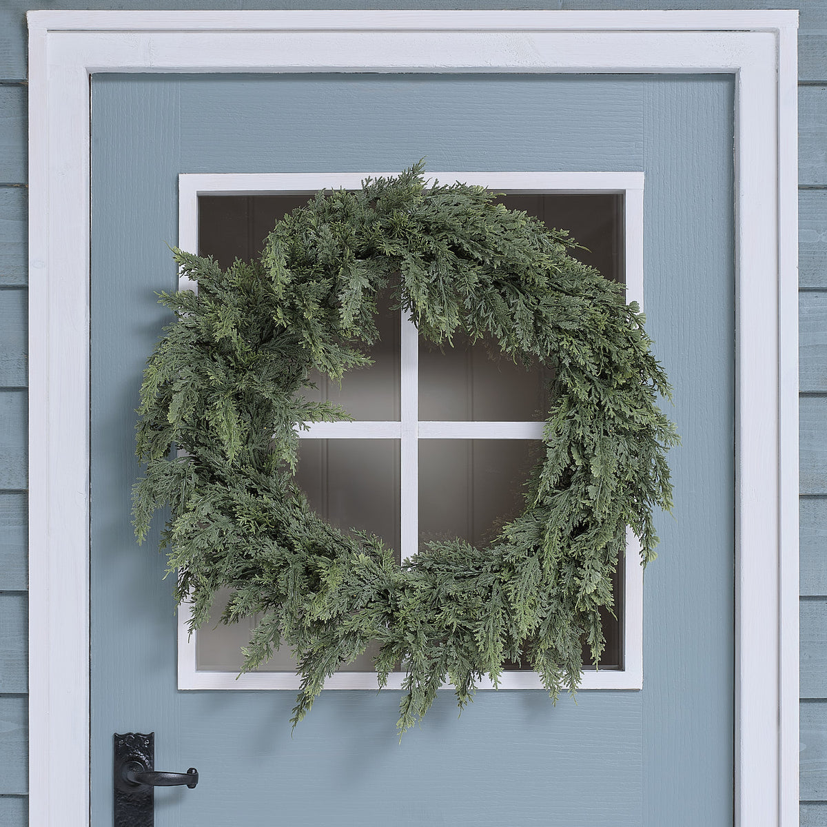 Couronne de Noël d’Extérieur Pré-éclairée Conifère et Pommes de Pin de 60 cm