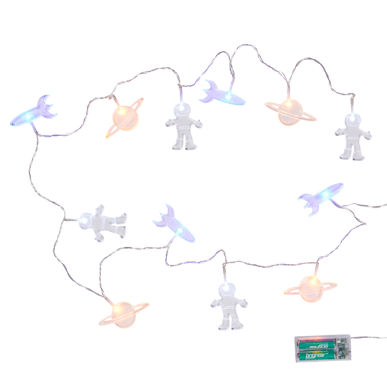 Guirlande Lumineuse Enfant 12 LED – Fusée, Planète, Astronaute