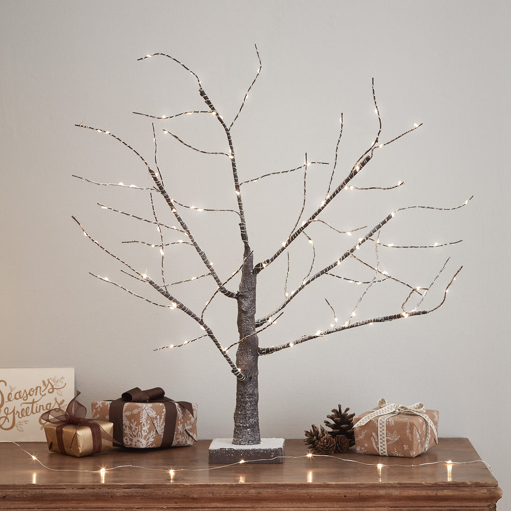 Arbre Lumineux Saupoudré de Neige avec 108 Micro LED Blanc Chaud