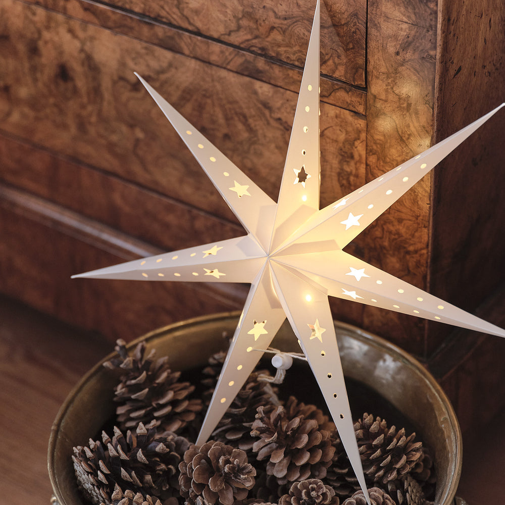 3 Étoiles de Noël en Papier à Micro LED