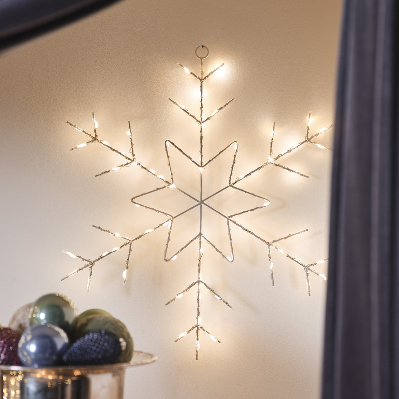 Déco de Fenêtre de Noël Flocon de Neige Lumineux Osby à Suspendre