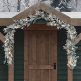 Guirlande de Noël Pré-éclairée d'Extérieur de 2,5 m à Effet Givré