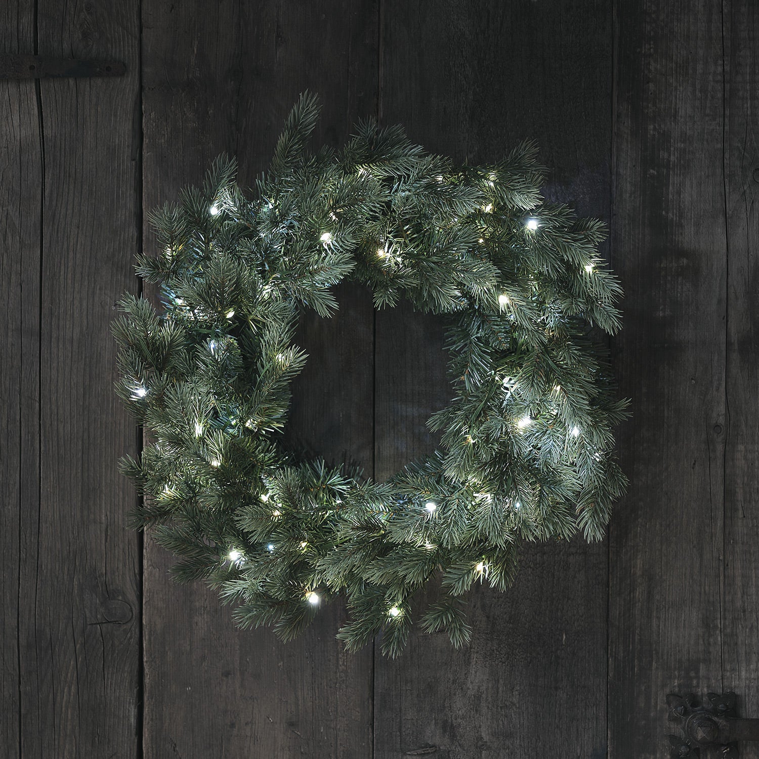 Couronne De Noël Lumineuse De 50 Cm - 40 LED Blanc Chaud Avec Minuterie - Déco De Porte Intérieur/extérieur Résistante Aux Intempéries - 4