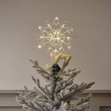 Cimier Flocon de Neige Lumineux en Métal Argenté