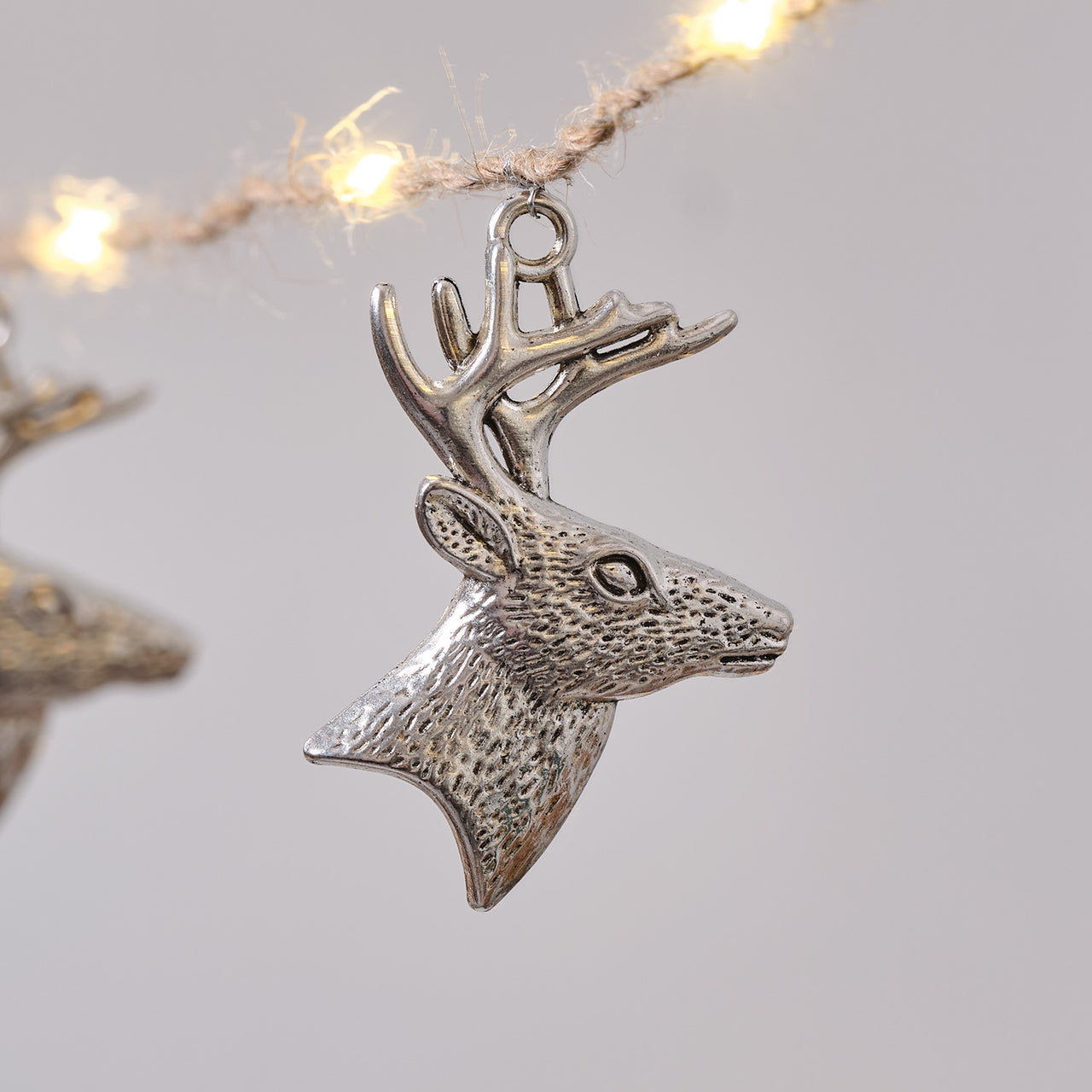 Guirlande Lumineuse Micro-LED Têtes De Cerf Argentées