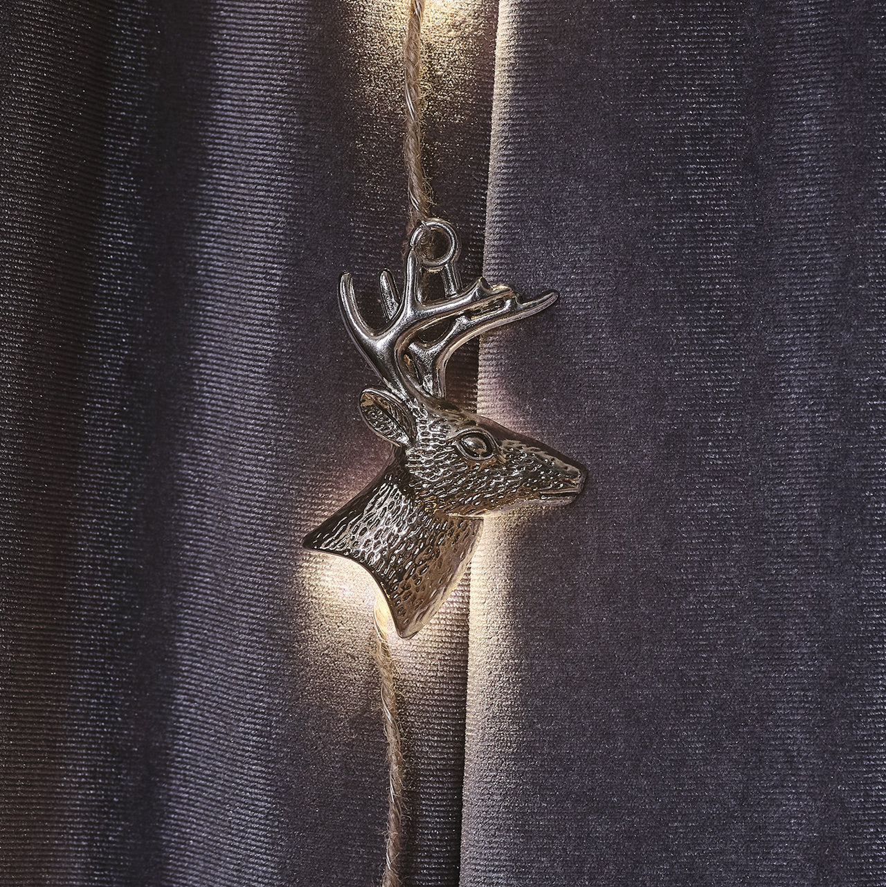 Guirlande Lumineuse Micro-LED Têtes De Cerf Argentées