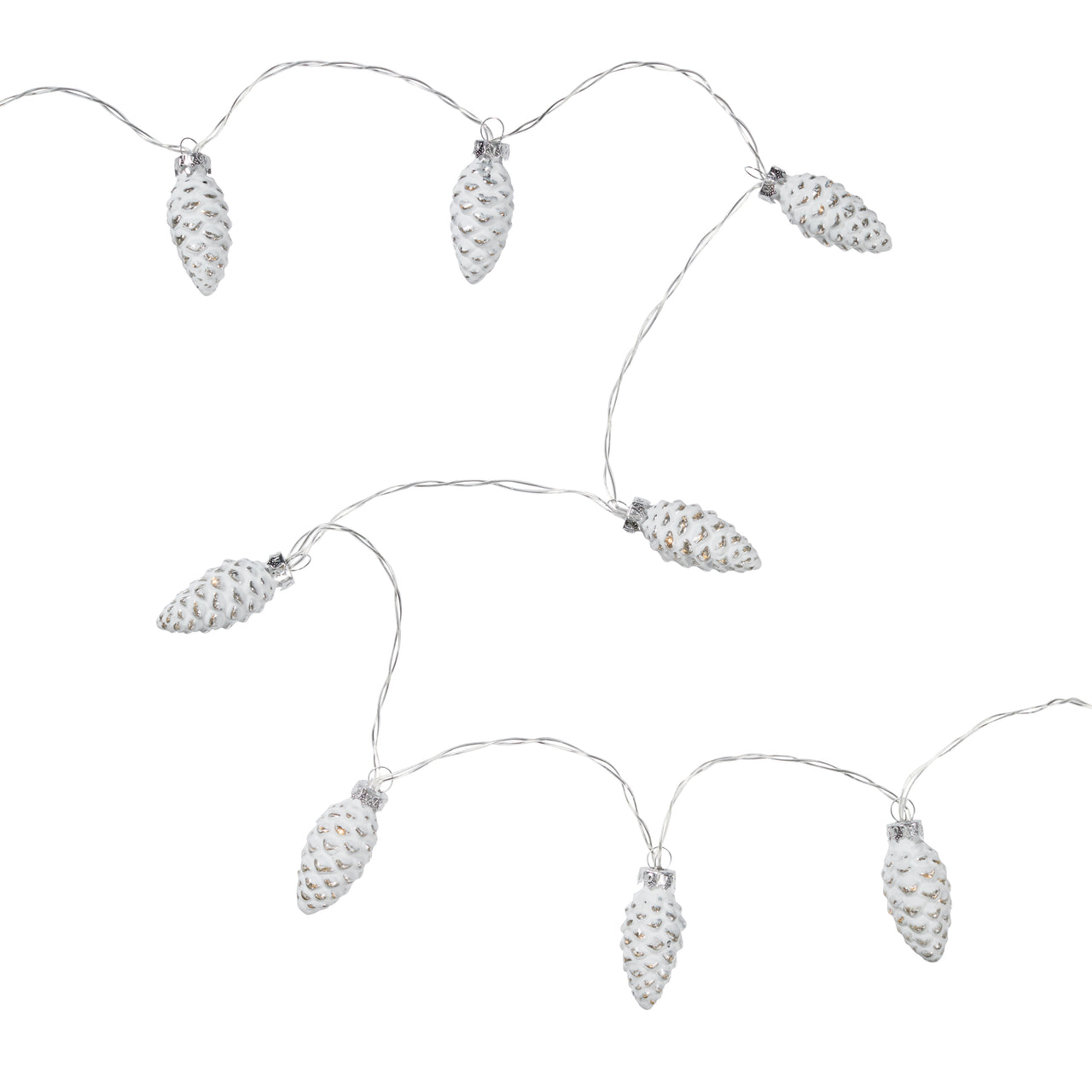 Guirlande Lumineuse 10 LED Pommes de Pin en Verre