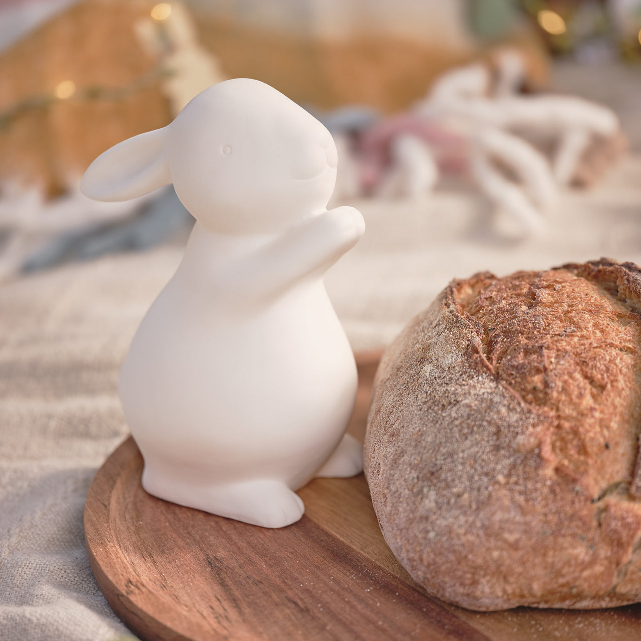 2 Lapins Lumineux LED en Céramique