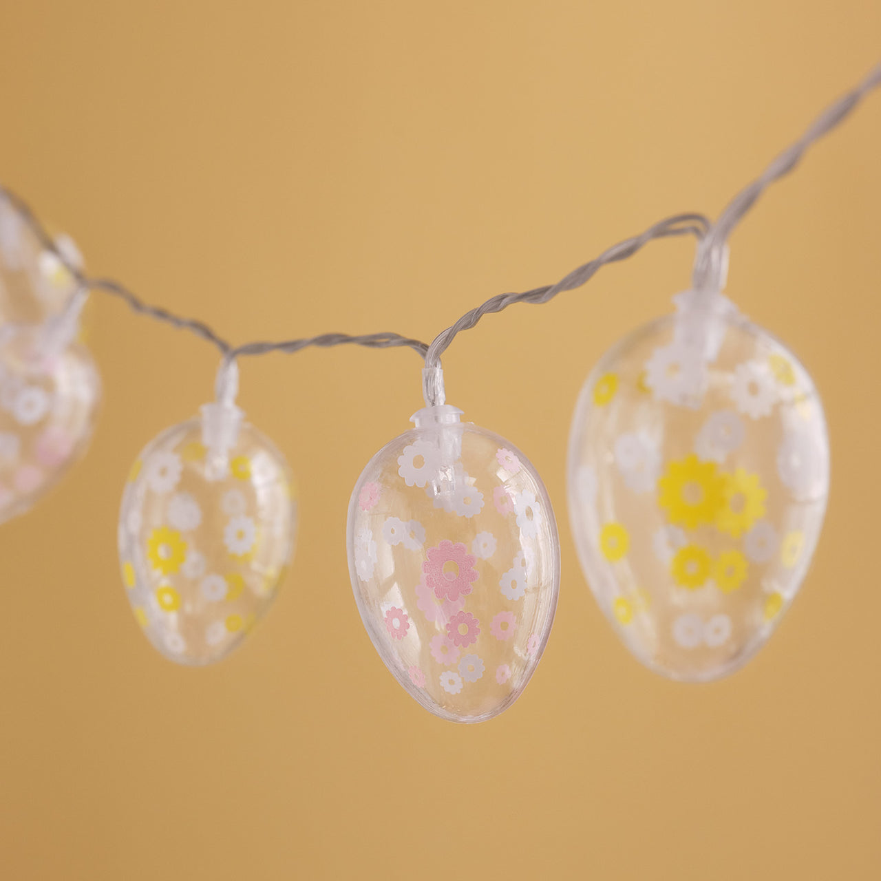 Guirlande Lumineuse à 10 Œufs de Pâques Motif Fleurs Printanières