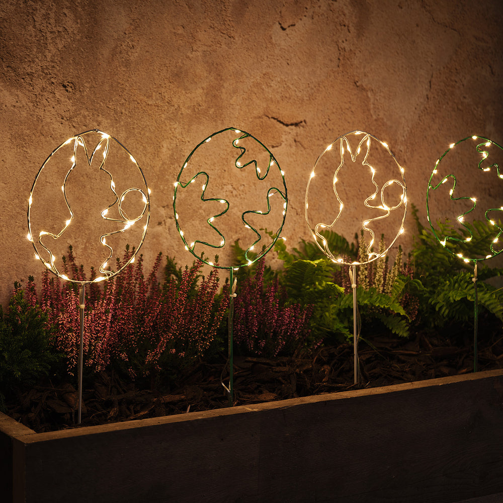 4 Piquets de Jardin Œufs Lumineux à Micro LED