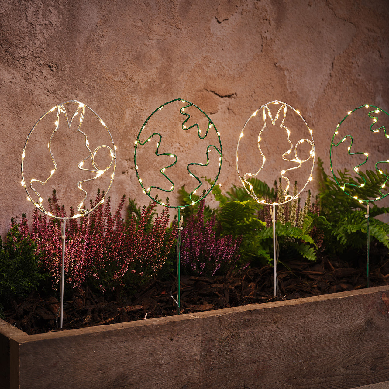 4 Piquets de Jardin Œufs Lumineux à Micro LED