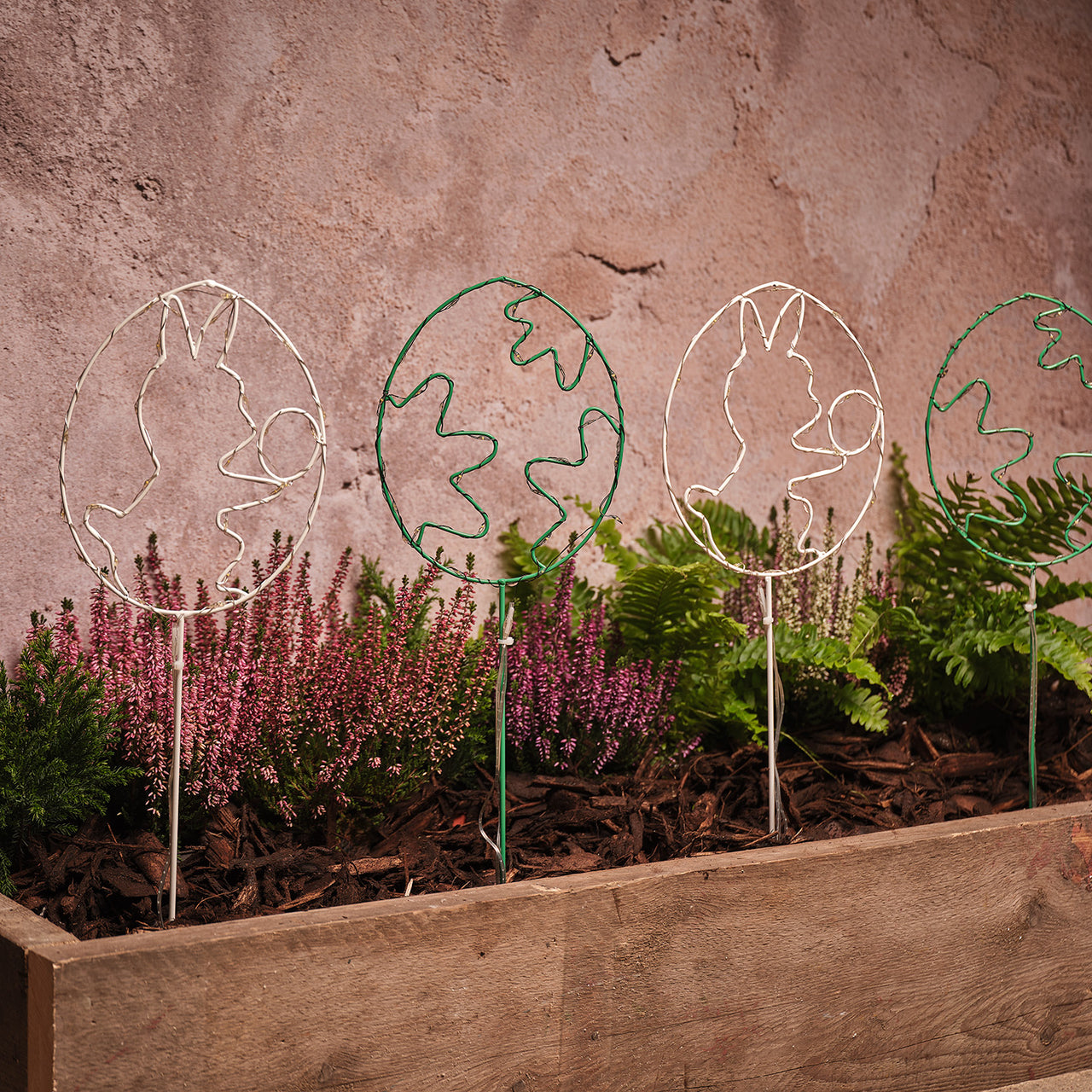 4 Piquets de Jardin Œufs Lumineux à Micro LED