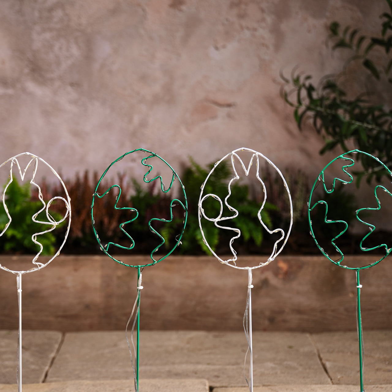 4 Piquets de Jardin Œufs Lumineux à Micro LED