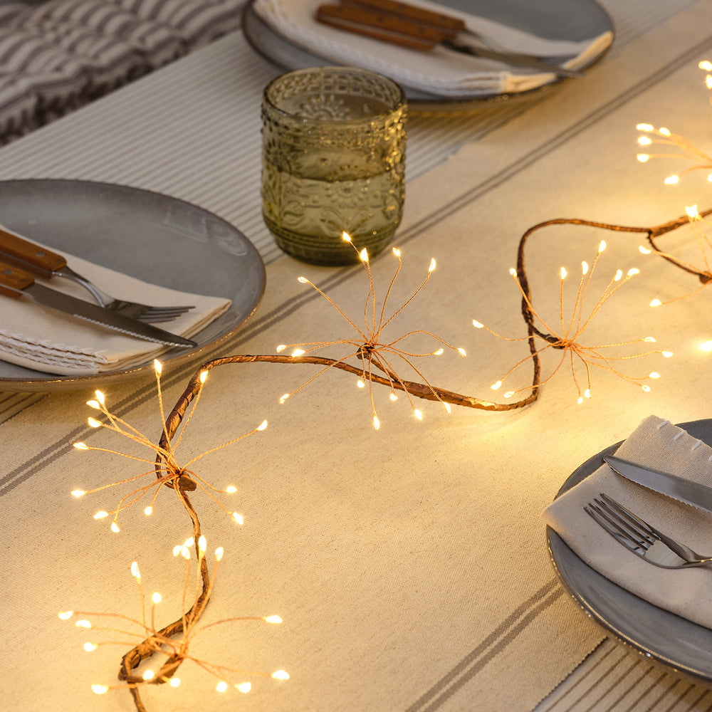 Guirlande Lumineuse Éclats d’Étoiles Cuivrée à Piles – 1,5 m