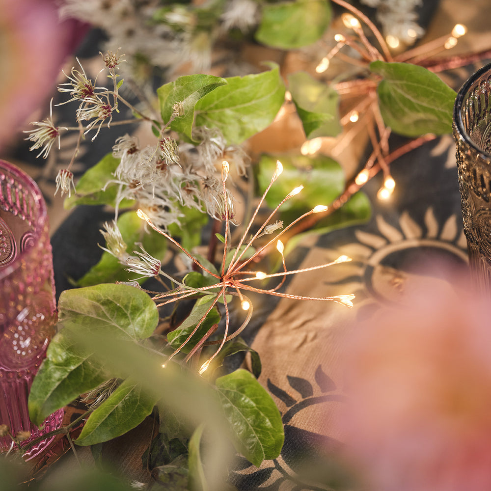 Guirlande Lumineuse Éclats d’Étoiles Cuivrée à Piles – 1,5 m